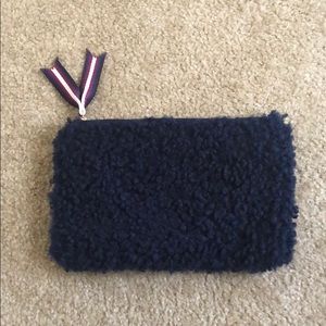 Anthropologie Fluffy Pouch Large Navy
